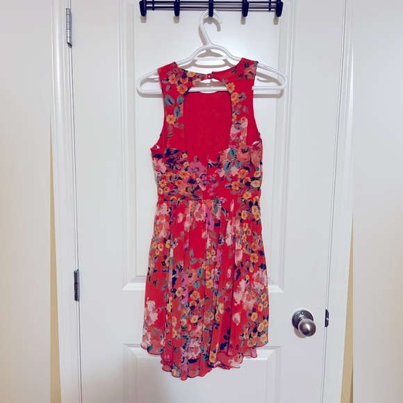 B. Smart Floral Dress Orange/Coral color - Picture 3 of 3